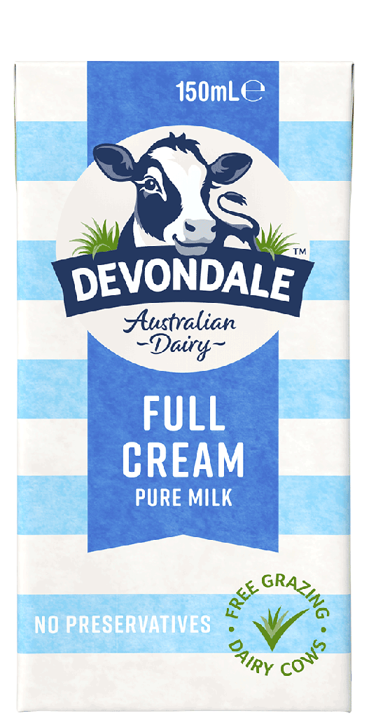 Devondale 150ml UHT Long Life Milk Packs 100 Pure XO2®